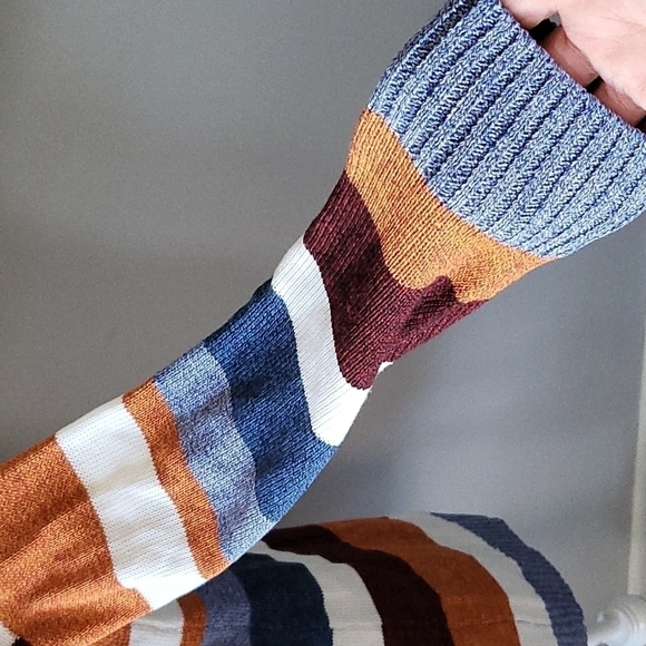 Ecowish knit cardigan with open front  and multicolored stripes NWOT - Picture 6 of 10